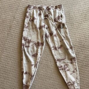 True Religion Beige and Brown Tie-Dye Joggers